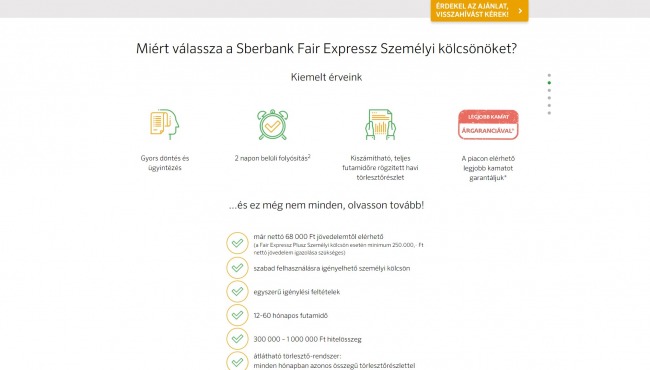 Sberbank hitelkalkulátor